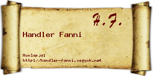 Handler Fanni névjegykártya