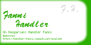 fanni handler business card
